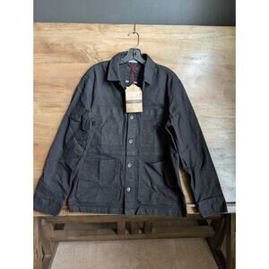 Topo Designs Dirt Utility Jacket Mens Small Black Solid Long Sleeve Button Front